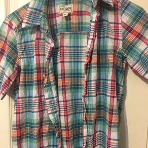 Children's Place short sleeve plaid shirt. Size XL
